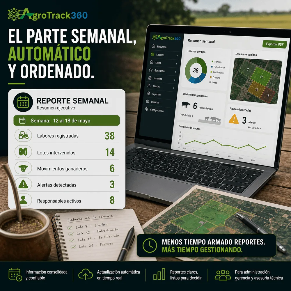 AgroTrack360 — El parte semanal, automático y ordenado